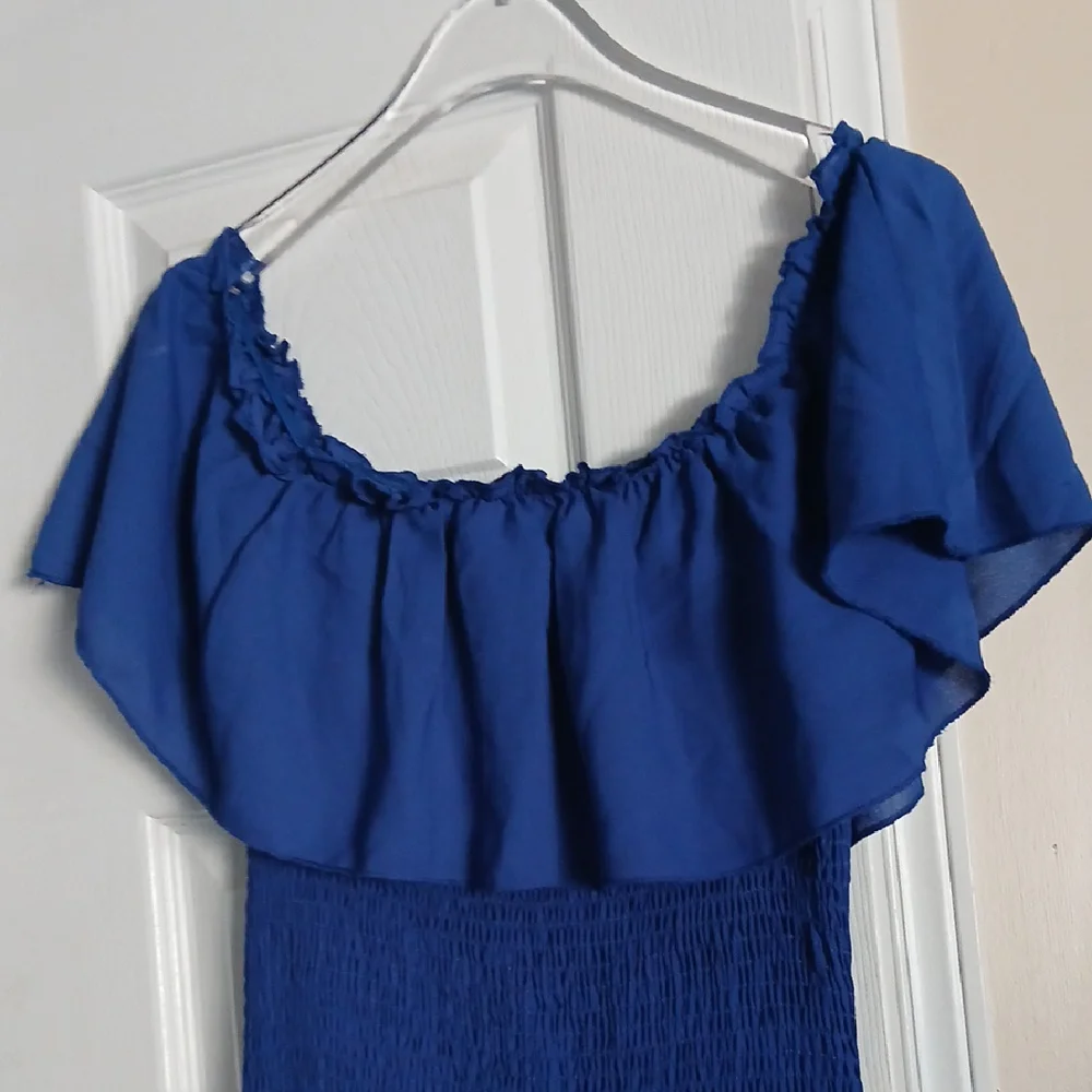 Chic Blue Ruffled Maxi Dress - Picture 8 of 12